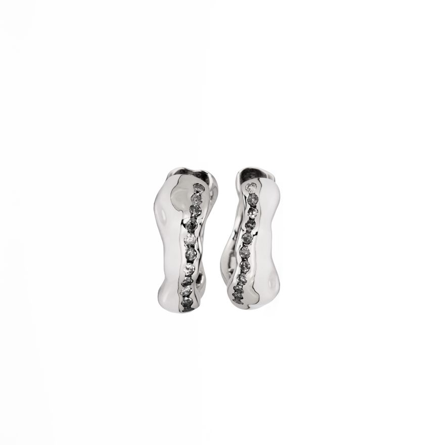 Unbounded Salt-and-pepper Diamond Ear Hoop (Petite) - Image 3