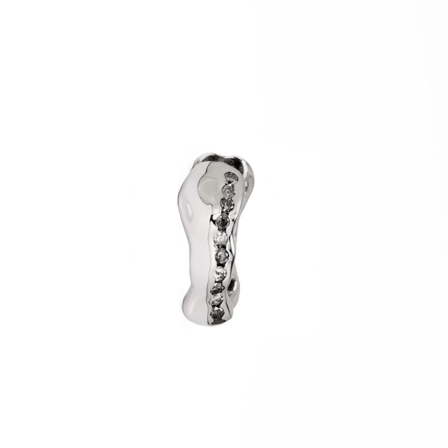 Unbounded Salt-and-pepper Diamond Ear Hoop (Petite) - Image 4