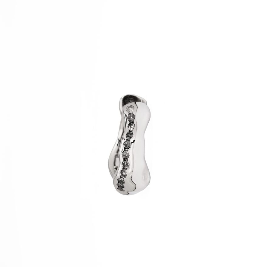Unbounded Salt-and-pepper Diamond Ear Hoop (Petite) - Image 5