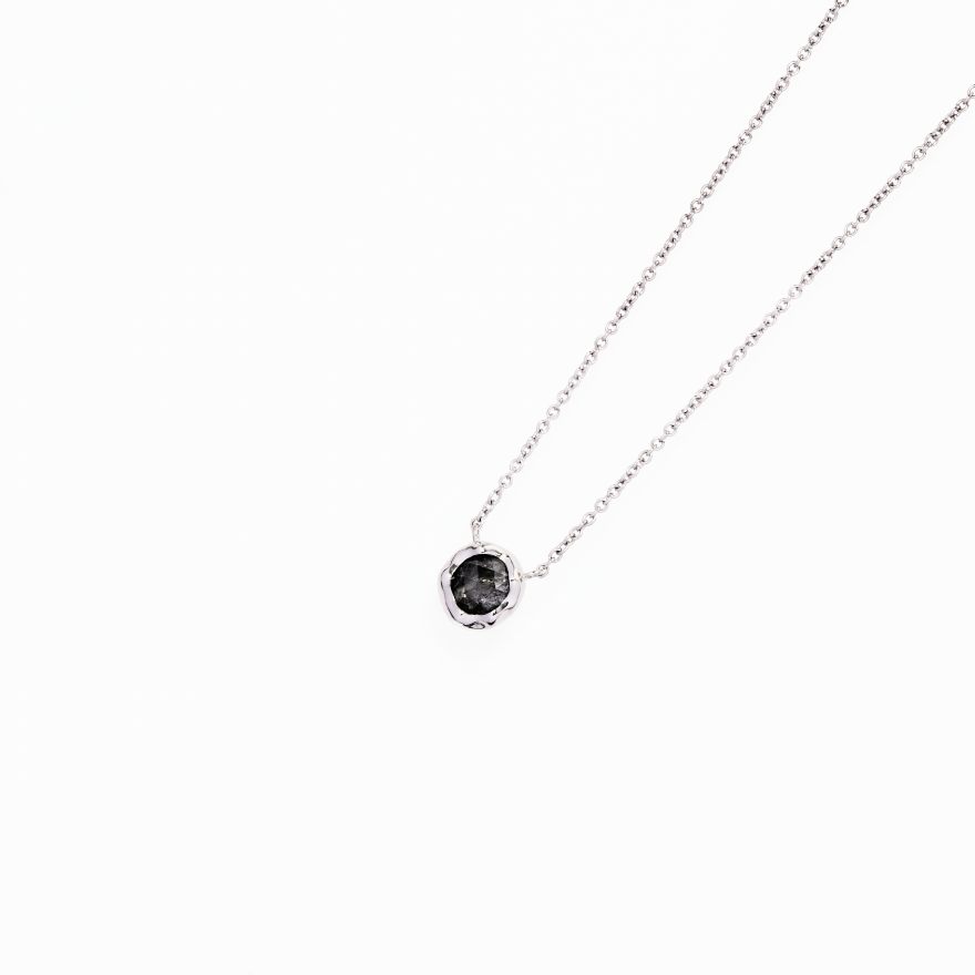 Unbounded Round Salt-and-pepper Diamond Necklace