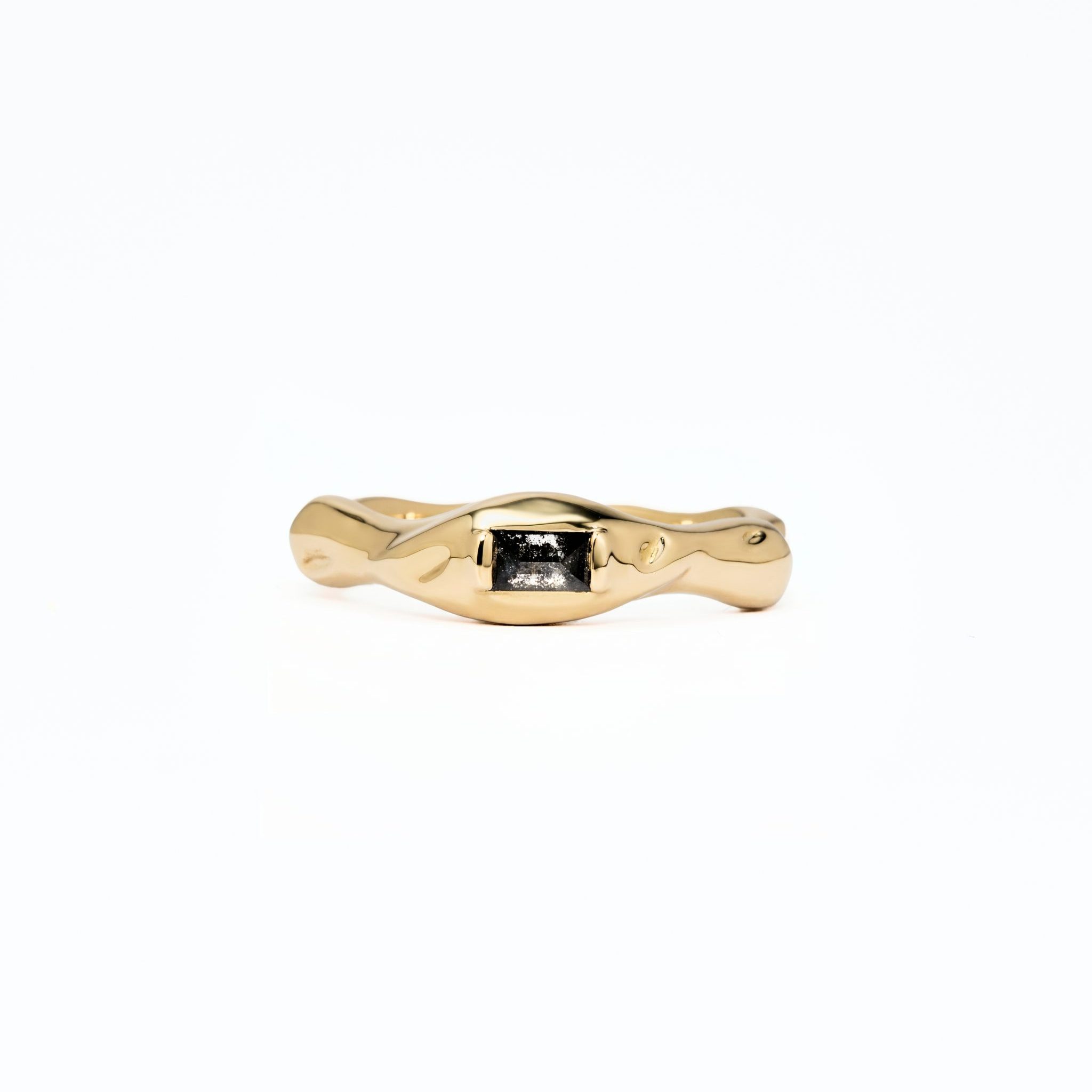 Unbounded Baguette Salt-And-Pepper Diamond Ring