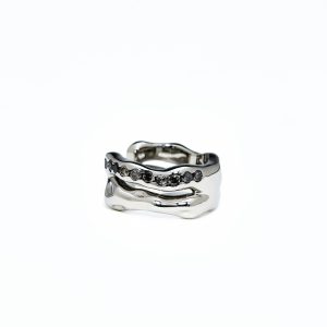 Unbounded Salt-And-Pepper Diamond Double Earcuff