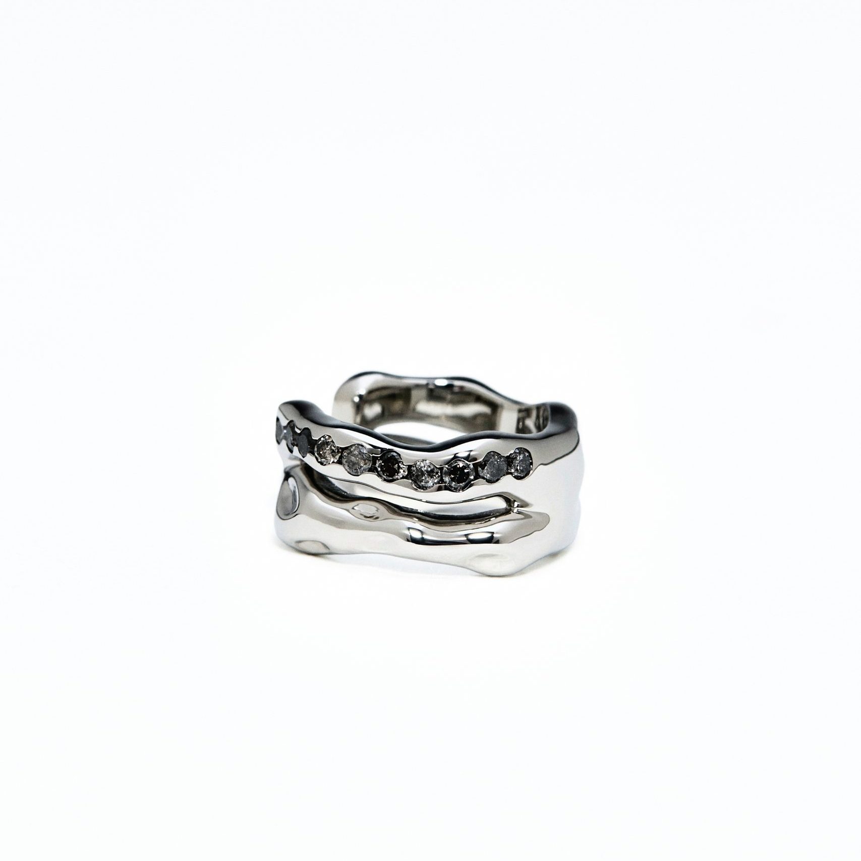 Unbounded Salt-And-Pepper Diamond Double Earcuff