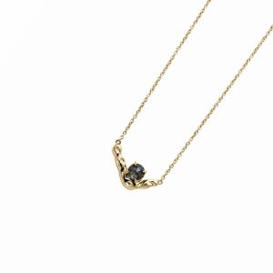 Unbounded V Round Salt-and-Pepper Diamond Necklace